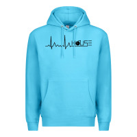 Ocean Blue house music heartbeat Premium Hoodie - artisFamous