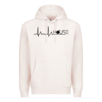 Pale Pink house music heartbeat Premium Hoodie - artisFamous
