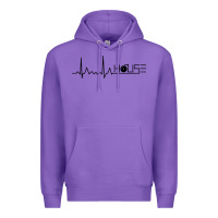 Purple house music heartbeat Premium Hoodie - artisFamous