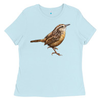Baby Blue Ccarolina Wren Ladies Tee - LillyAllenDesigns