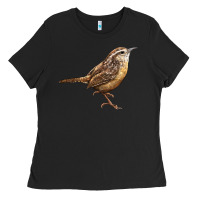 Black Ccarolina Wren Ladies Tee - LillyAllenDesigns