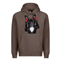 Coffee french bulldog dj style Premium Hoodie - artisFamous