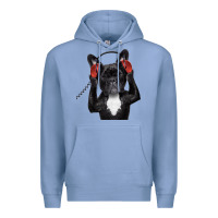 Colony Blue french bulldog dj style Premium Hoodie - artisFamous