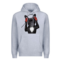 Heather Grey french bulldog dj style Premium Hoodie - artisFamous