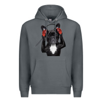 Rock french bulldog dj style Premium Hoodie - artisFamous