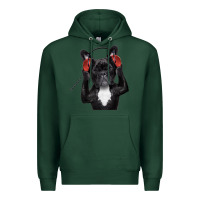 Sports Green french bulldog dj style Premium Hoodie - artisFamous