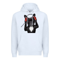 White french bulldog dj style Premium Hoodie - artisFamous