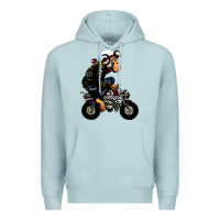 Blue Mist monkey bike cartoon Premium Hoodie - artisFamous