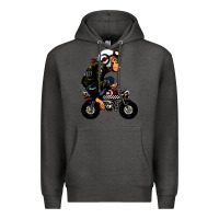 Charcoal Heather monkey bike cartoon Premium Hoodie - artisFamous