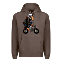 Coffee monkey bike cartoon Premium Hoodie - artisFamous
