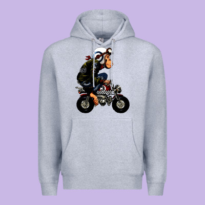 Monkey Bike Cartoon Premium Hoodie Designed By Artisfamous