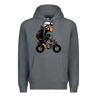Rock monkey bike cartoon Premium Hoodie - artisFamous