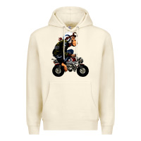 Sandshell monkey bike cartoon Premium Hoodie - artisFamous