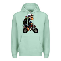 Seafoam monkey bike cartoon Premium Hoodie - artisFamous