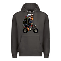 Smoke monkey bike cartoon Premium Hoodie - artisFamous
