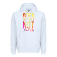 White work smarter not harder Premium Hoodie - artisFamous