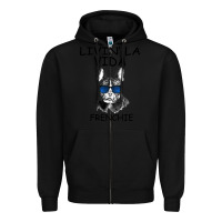 Black Livin' la vida Frenchie Zipper Hoodie - Bettercallsaul