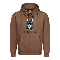 Chestnut Livin' la vida Frenchie Zipper Hoodie - Bettercallsaul