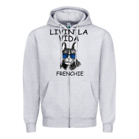 Heather Grey Livin' la vida Frenchie Zipper Hoodie - Bettercallsaul