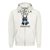 Oatmeal Heather Livin' la vida Frenchie Zipper Hoodie - Bettercallsaul