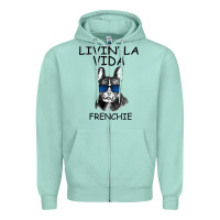 Seafoam Livin' la vida Frenchie Zipper Hoodie - Bettercallsaul