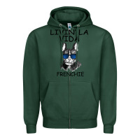 Sports Green Livin' la vida Frenchie Zipper Hoodie - Bettercallsaul