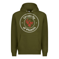 Army Green university of phoenix white red Premium Hoodie - artisFamous