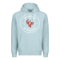 Blue Mist university of phoenix white red Premium Hoodie - artisFamous