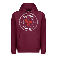 Burgundy university of phoenix white red Premium Hoodie - artisFamous