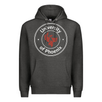 Charcoal Heather university of phoenix white red Premium Hoodie - artisFamous