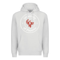 Dove Grey university of phoenix white red Premium Hoodie - artisFamous