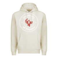 Oatmeal Heather university of phoenix white red Premium Hoodie - artisFamous