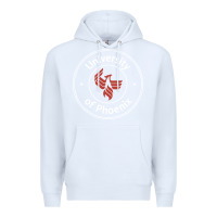 White university of phoenix white red Premium Hoodie - artisFamous