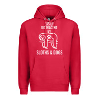 Cardinal easily distracted by sloths and dogs funny sloth quote paw print Premium Hoodie - artisFamous