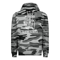 Slate Camo easily distracted by sloths and dogs funny sloth quote paw print Premium Hoodie - artisFamous