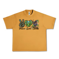 Peanut Butter Peace Love Sloths Urban Heavy Tee - LillyAllenDesigns