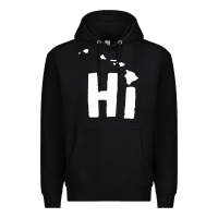 Black hi hawaii Premium Hoodie - artisFamous