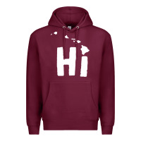 Burgundy hi hawaii Premium Hoodie - artisFamous