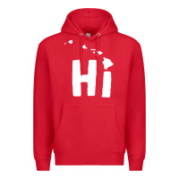 Red hi hawaii Premium Hoodie - artisFamous