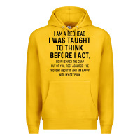 Lemon i am a redhead i was taught to think Premium Hoodie - artisFamous