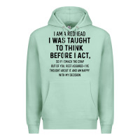 Seafoam i am a redhead i was taught to think Premium Hoodie - artisFamous