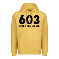 Antique Gold live free or die 603 tree Premium Hoodie - artisFamous