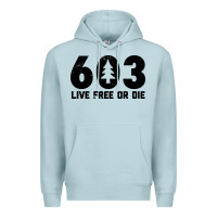 Blue Mist live free or die 603 tree Premium Hoodie - artisFamous