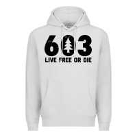 Dove Grey live free or die 603 tree Premium Hoodie - artisFamous