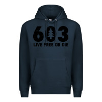 Navy live free or die 603 tree Premium Hoodie - artisFamous