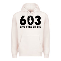 Pale Pink live free or die 603 tree Premium Hoodie - artisFamous