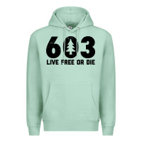 Seafoam live free or die 603 tree Premium Hoodie - artisFamous