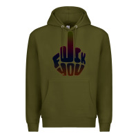 Army Green fuck you middle finger Premium Hoodie - artisFamous