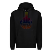 Black fuck you middle finger Premium Hoodie - artisFamous