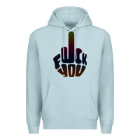 Blue Mist fuck you middle finger Premium Hoodie - artisFamous